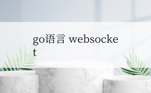go语言 websock