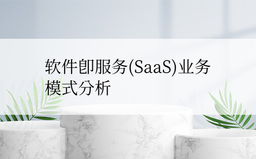 软件即服务(SaaS)业务模式分析